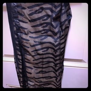 Fendi black and brown animal print size 28 pants.